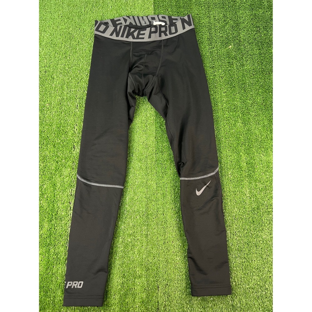 Nike Pro Hyperwarm Mens Compression Tights Black Grey 917276-010 Large